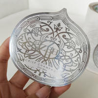 Glod Hot Stamping Sticker Clear Art Paper With Logo LBG
